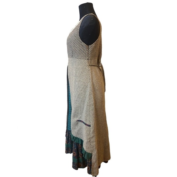 Ian Mosh S.L Multi-Layer Sleeveless Check Tweed Floral Ruffle Dress - Picture 7 of 16